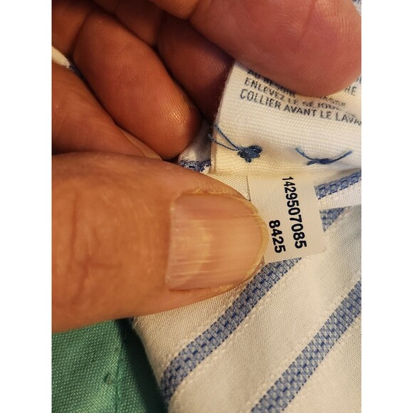 American Eagle Outfitters Mens XXL White & Blue striped  Button Up  Cotton Shirt - Picture 4 of 7